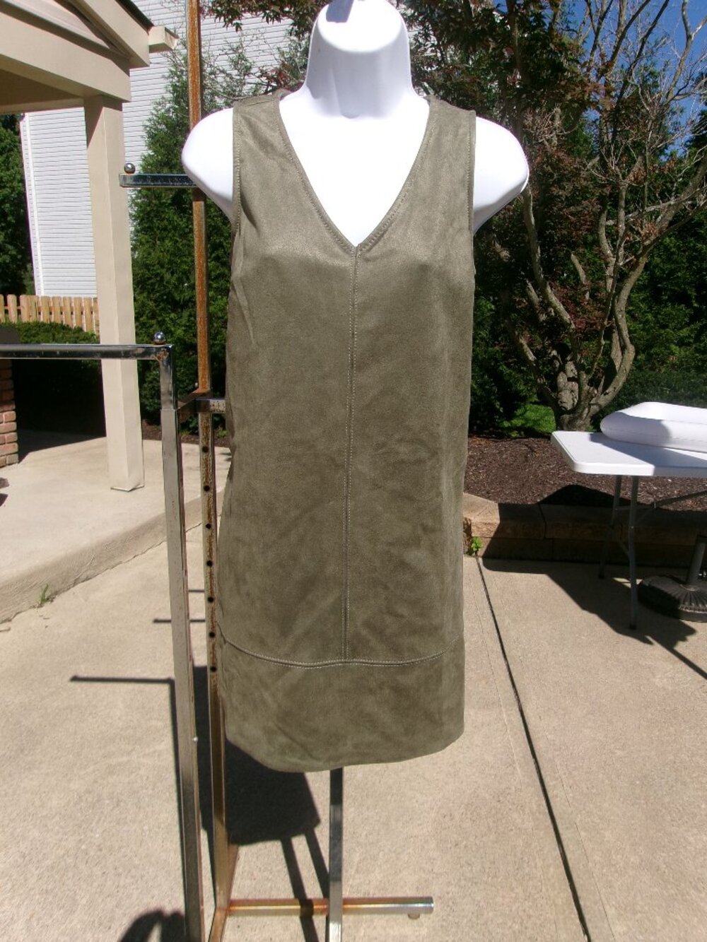 NWOT LOFT GREEN FAUX SUEDE DRESS 6P